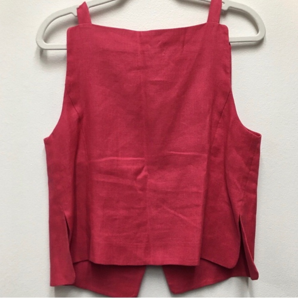 Georgio Armani 100% Linen Tailored Vest 10 Red Quiet Luxury Minimalist Spring - Picture 9 of 14